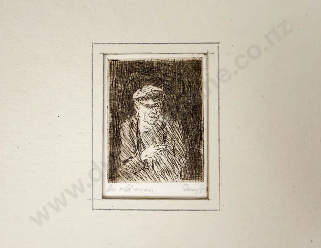 Sam Cairncross (1913 - 76) - An Old Man & Other (2) (unframed) Image 1++
