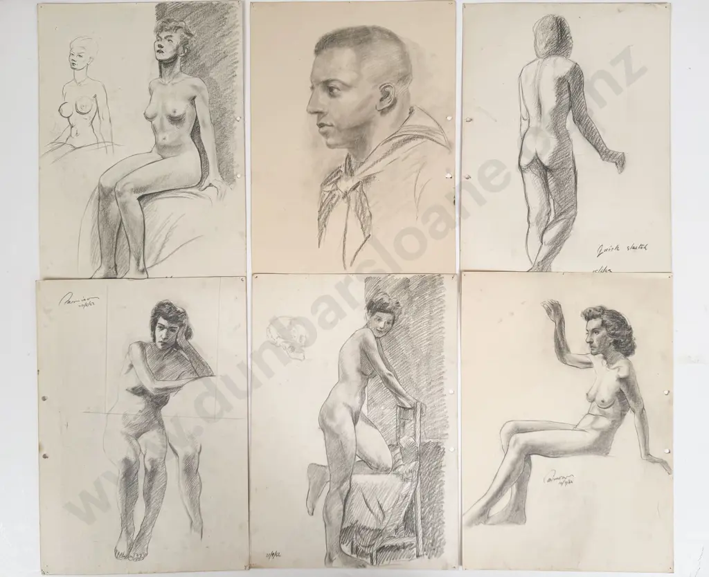 Sam Cairncross (1913 - 76) - Six Figure Studies (unframed) Image 1++
