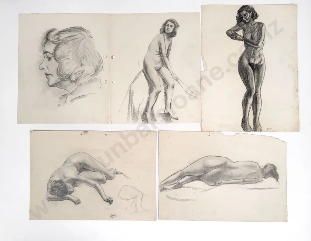 Sam Cairncross (1913 - 76) - Five Figure Studies (unframed) Image 1++