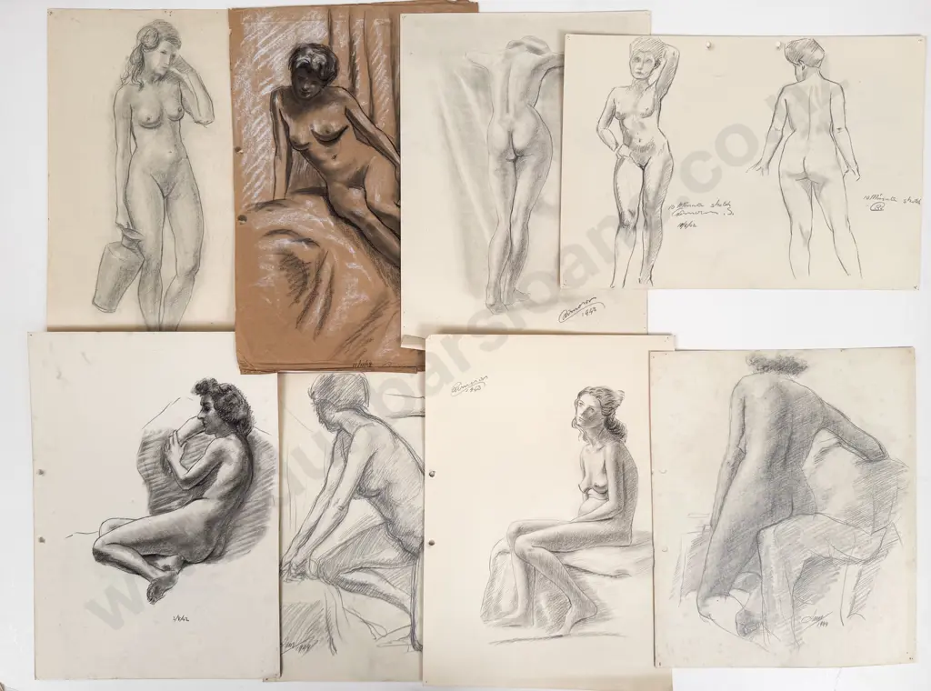 Sam Cairncross (1913 - 76) - Seven Figure Studies (unframed) Image 1++