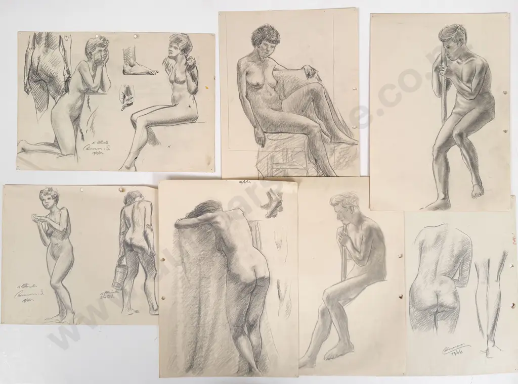 Sam Cairncross (1913 - 76) - Six Figure Studies (unframed) Image 1++