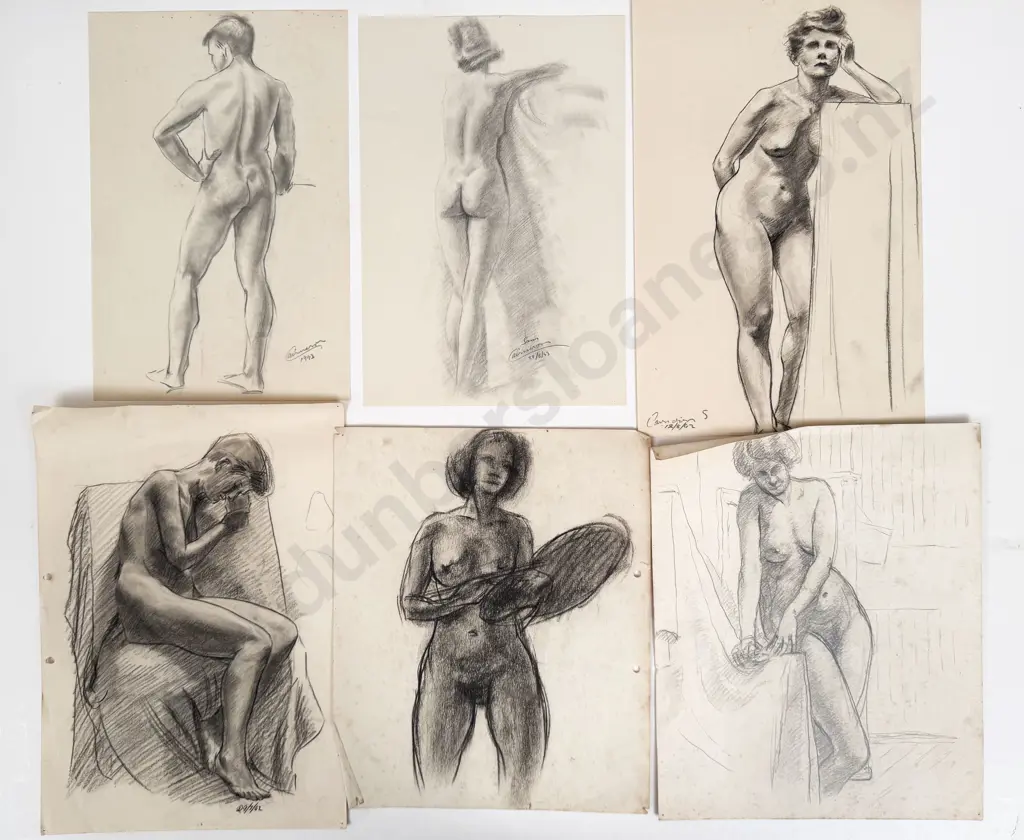 Sam Cairncross (1913 - 76) - Six Figure Studies (unframed) Image 1++