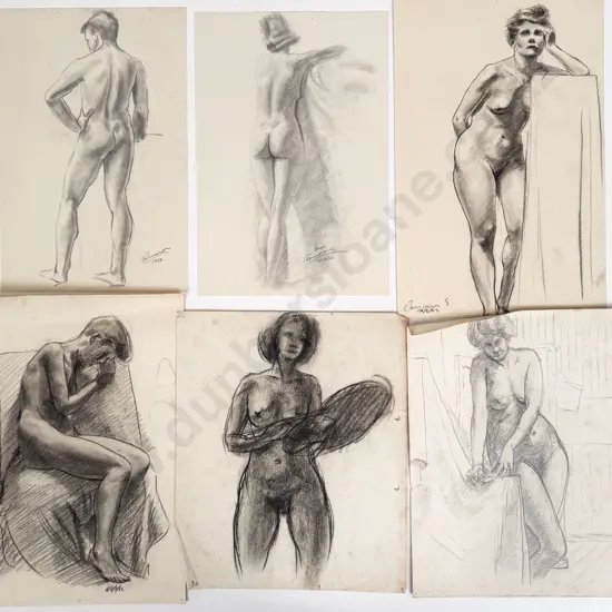 Sam Cairncross (1913 - 76) - Six Figure Studies (unframed)