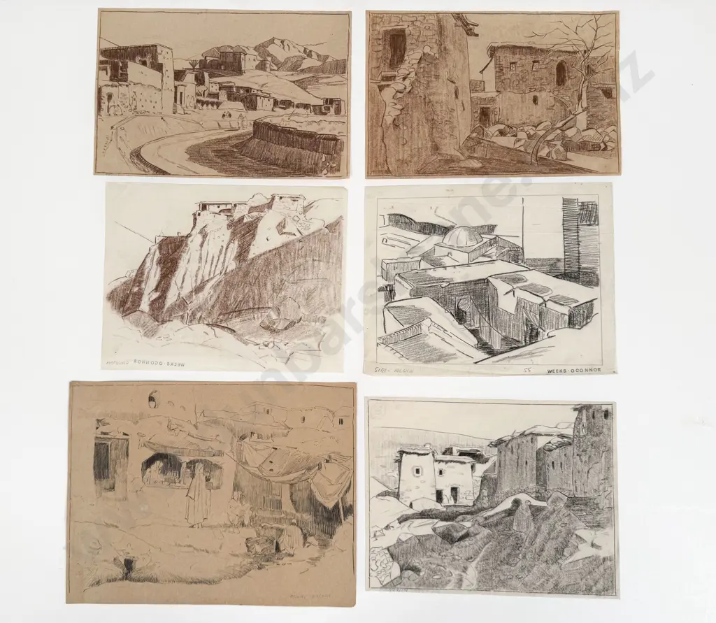 John Weeks (1888 - 1965) - Six Sketchbook Studies (unframed) Image 1++