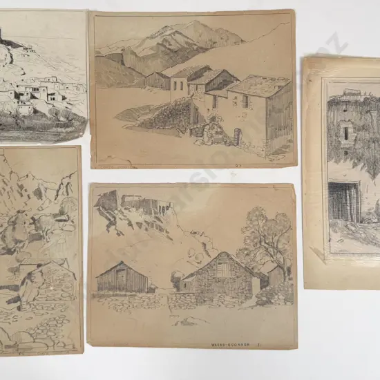 John Weeks (1888 - 1965) - Five Sketchbook Studies (unframed)