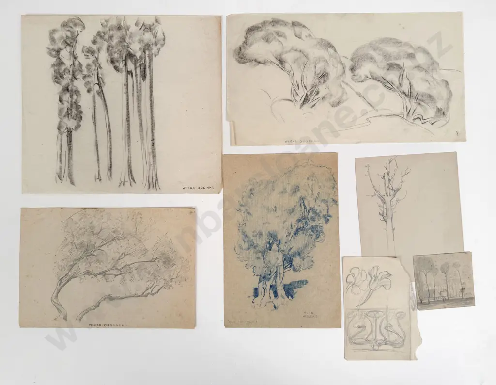 John Weeks (1888 - 1965) - Eleven Sketchbook Studies (unframed) Image 1++