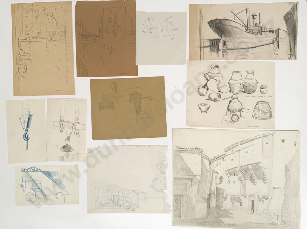 John Weeks (1888 - 1965) - 32 Sketchbook Studies (unframed) Image 1++