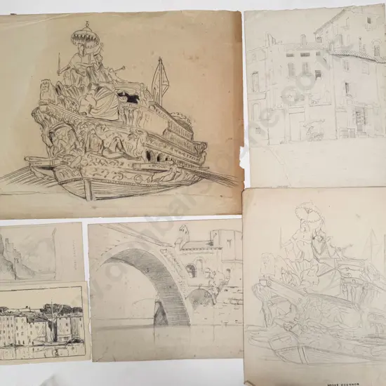 John Weeks (1888 - 1965) - Ten Sketchbook Studies (unframed)