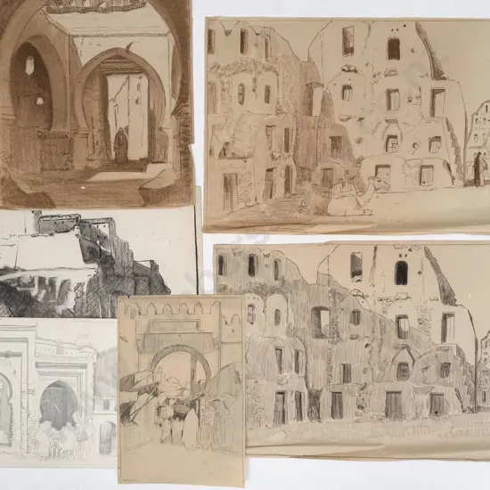 John Weeks (1888 - 1965) - Six Sketchbook Studies (unframed)