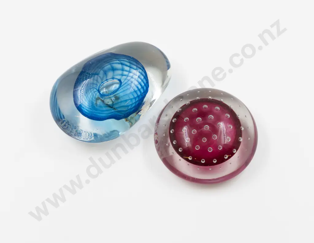 Two Unidentified NZ Encased Paperweights Image 1++