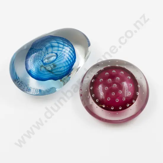 Two Unidentified NZ Encased Paperweights