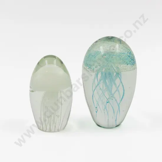 Two NZ Unidentifired "Jellyfish" Paperweights