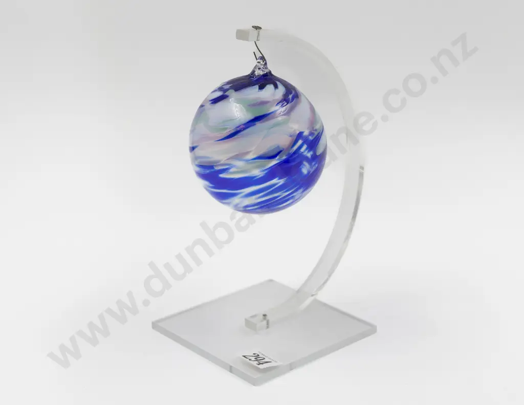 Unidentified Hand Blown Glass Bauble On Perspex Stand Image 1++