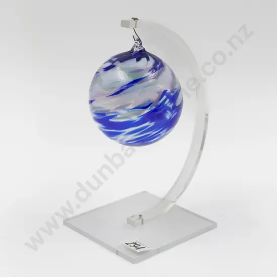 Unidentified Hand Blown Glass Bauble On Perspex Stand