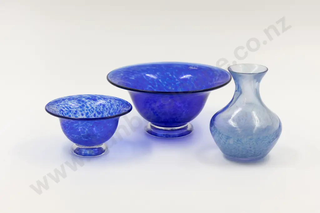 Two Hoglund Footed Bowls & Unmarked Posy Vase Image 1++