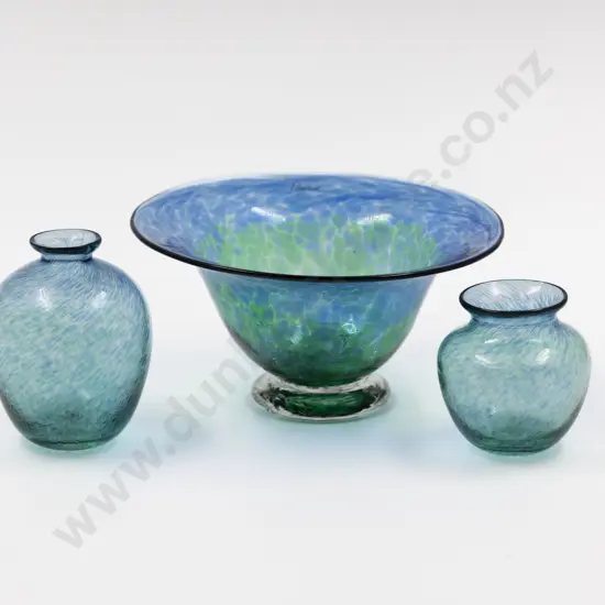 Hoglund Footed Bowl & Two Posy Pots