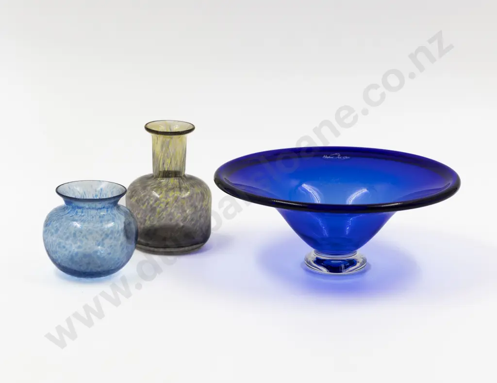 Hoglund Footed Bowl & Two Posy Pots Image 1++