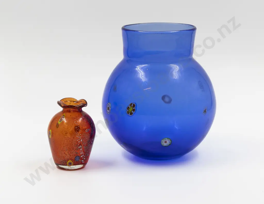 Unidentified Studio Glass Vase & Posy Pot Image 1++