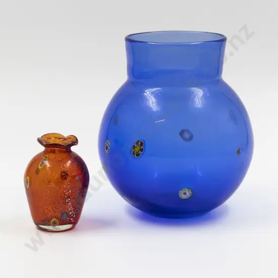 Unidentified Studio Glass Vase & Posy Pot