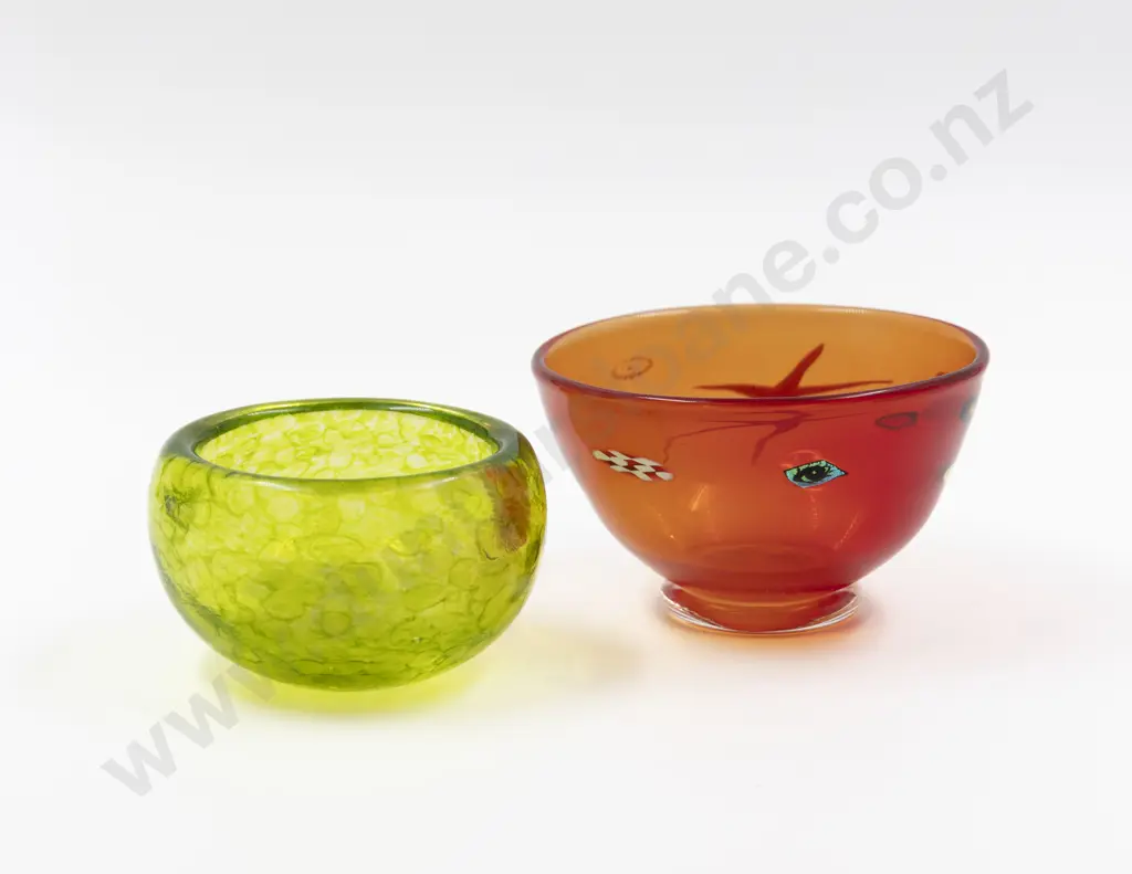 Unidentified Studio Glass Footed Bowl & Bowl Image 1++