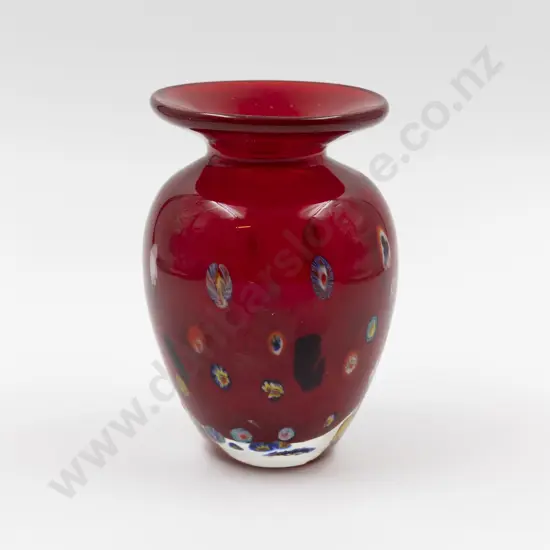 Late C20th Murano Glass Encased Millefiori Vase