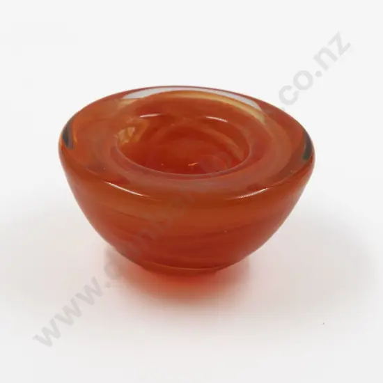 Kosta Boda Orange Swirl Dish