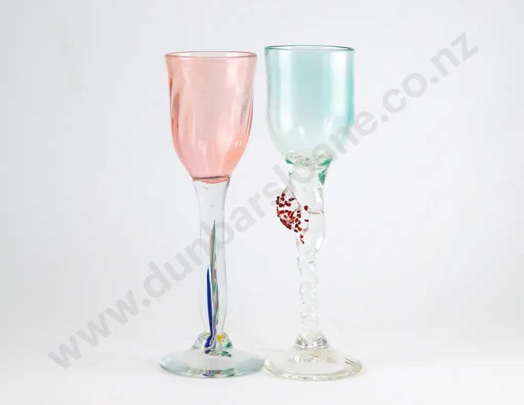Two Peter Viesnik Glass Goblets Image 1++
