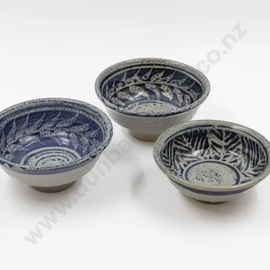 Three Varying Mirek Smisek Footed Food Bowls