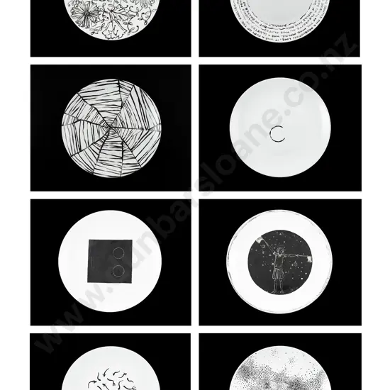 Set of Eight Hand Painted Plates