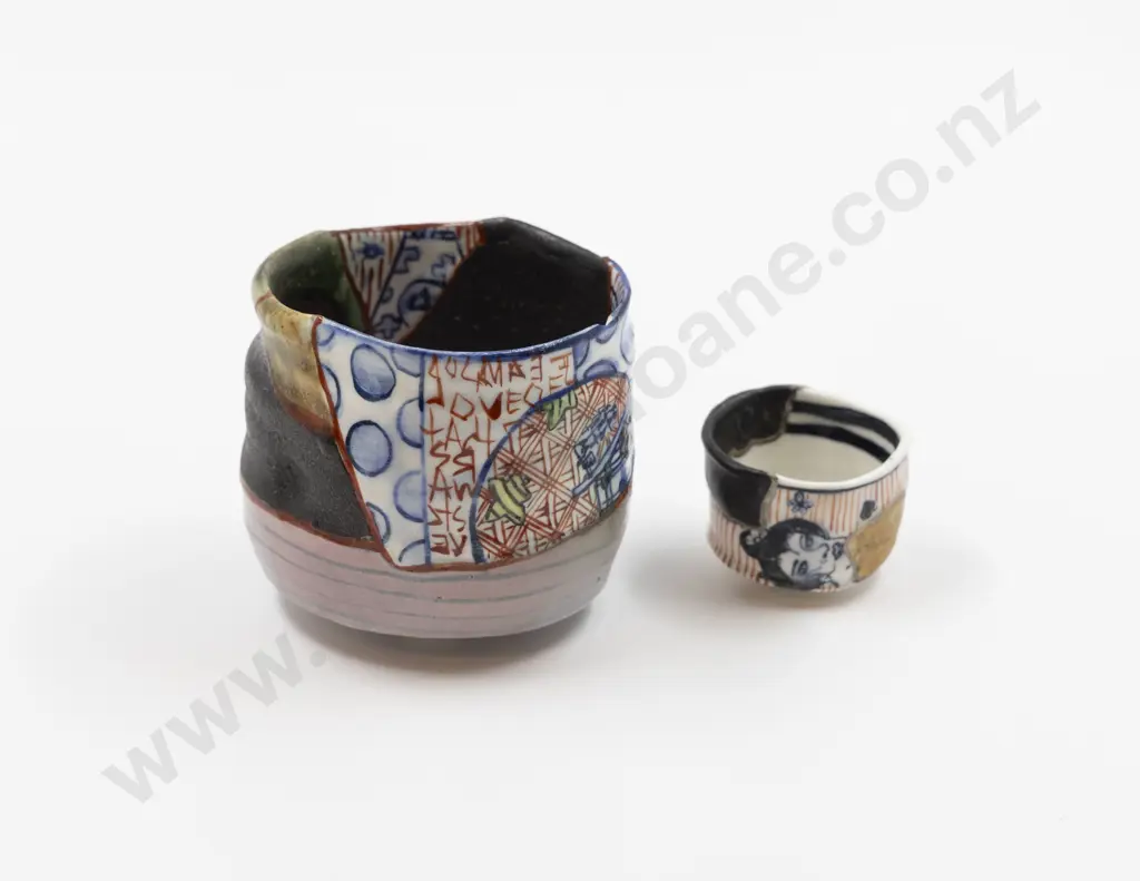 Aaron Scythe Yobitsugi Footed Bowl & Yunomi Image 1++