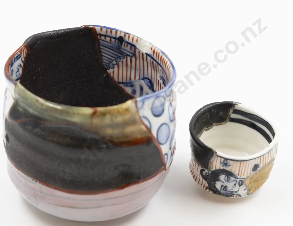 Aaron Scythe Yobitsugi Footed Bowl & Yunomi Image 1++