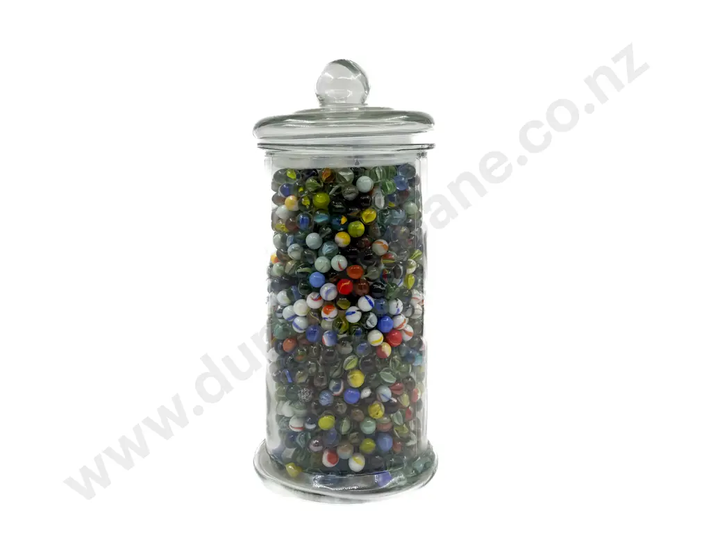 Large Glass Jar of Assorted Marbles Image 1++