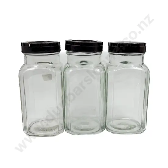 Three Assorted Vintage Lolly Jars with Bakelite Lids