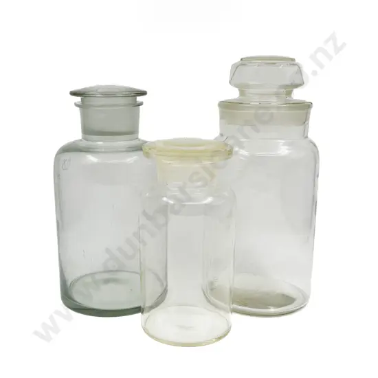 Three Assorted Chemist Bottles