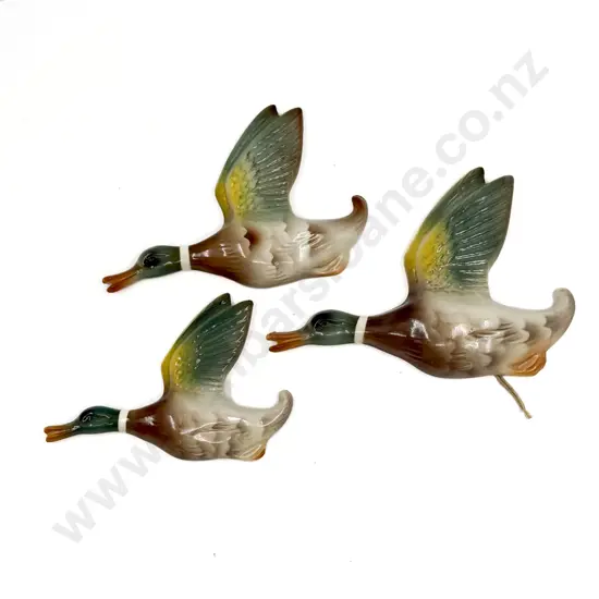 Graduated Set of Three Wall Hanging Ceramic Ducks