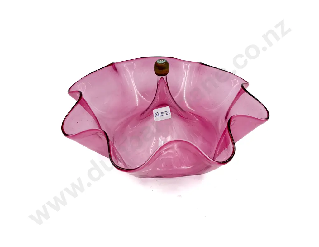 Cranberry Glass Decorative Bowl (Epergne base) Image 1++