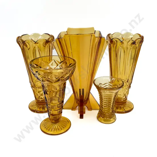 Quantity of Assorted Depression Glass Vases