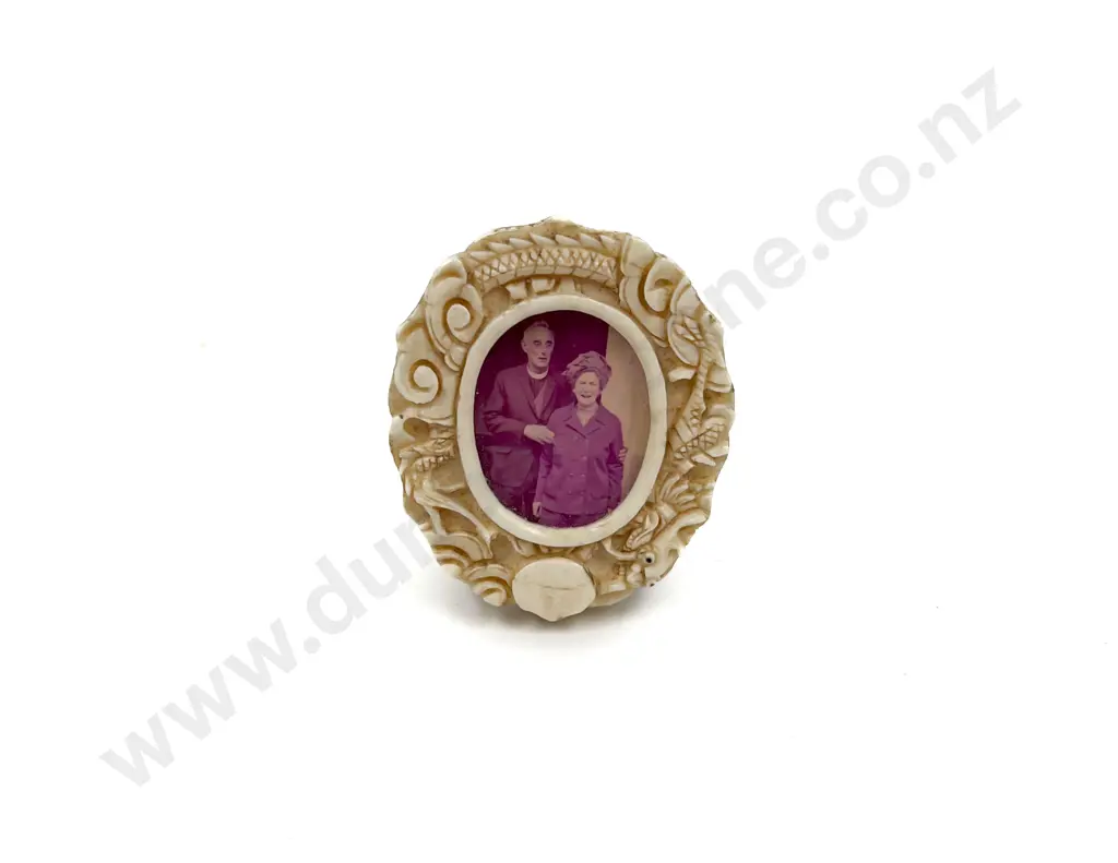 Small Ivory Picture Frame with Assorted Lacquer Boxes etc Image 1++