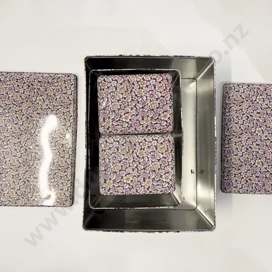 Set of Four Tin Storage Boxes