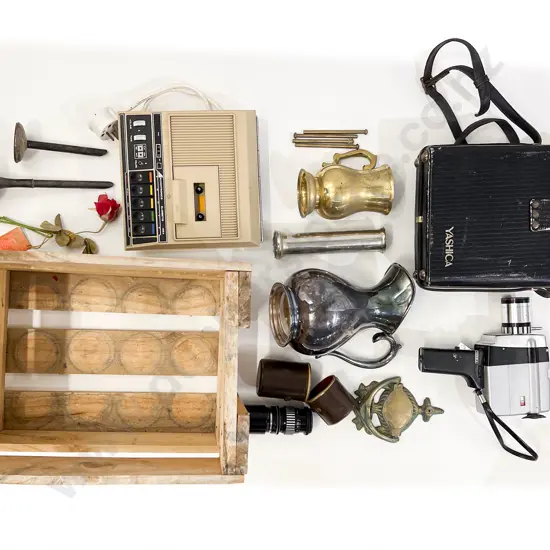 Quantity of Assorted incl Brassware & Vintage Camera Equipment