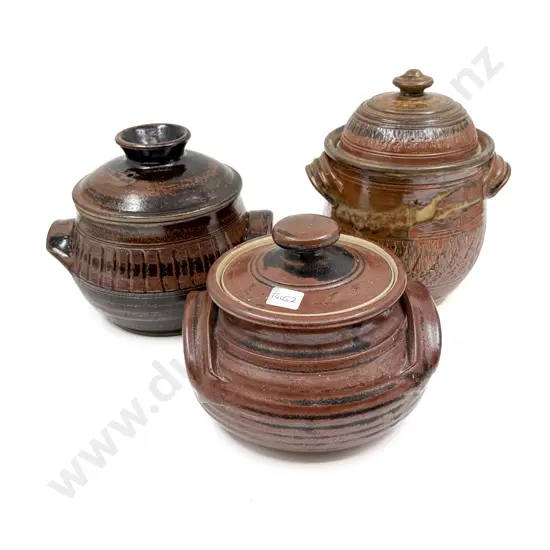 Three Assorted NZ Pottery Casserole Dishes