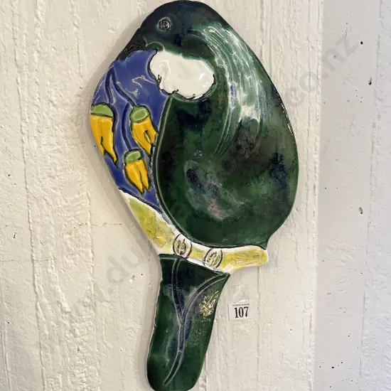 NZ Pottery Decorative Tui Wall Hanging by Morris & James Matakana