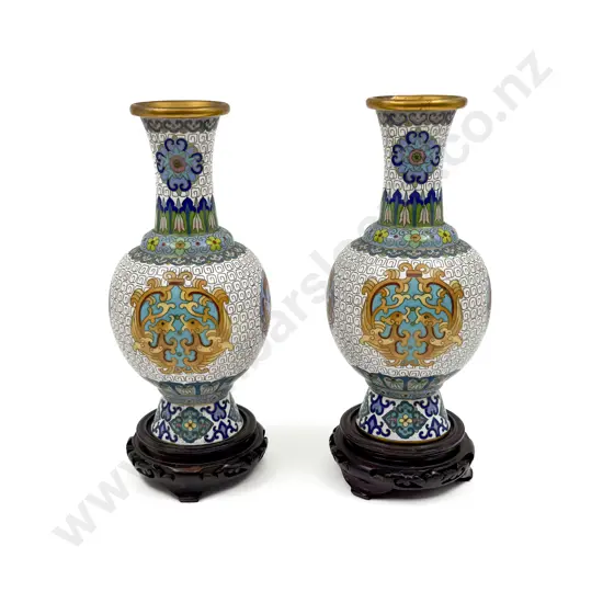 Pair of Cloisonne Vases