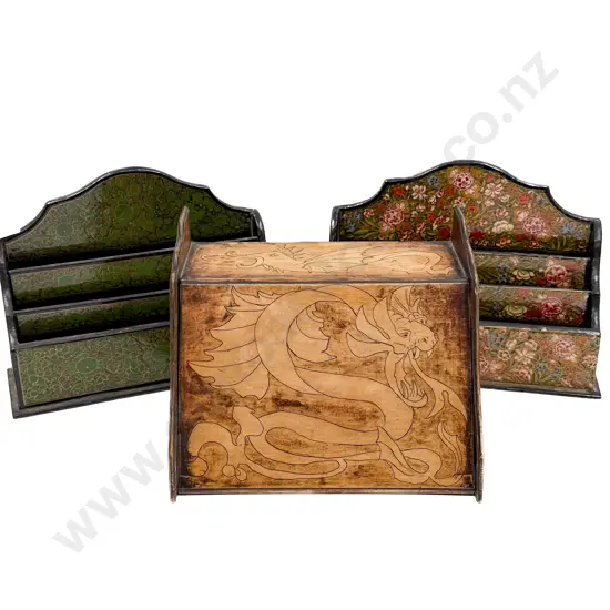 Two Lacquered Letter Racks & Other