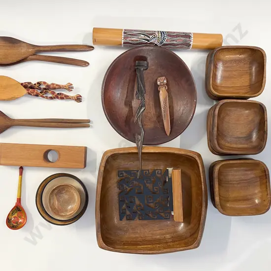 Box of Assorted Woodware
