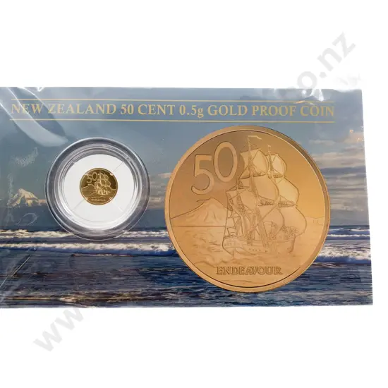 NZ 50 Cent 0.5g Gold Proof Coin