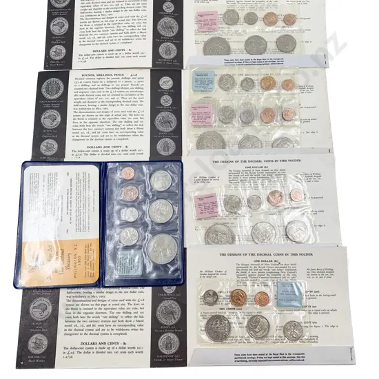 NZ Souvenir Decimal Coin Packs x 4 & 1969 Cook Issue