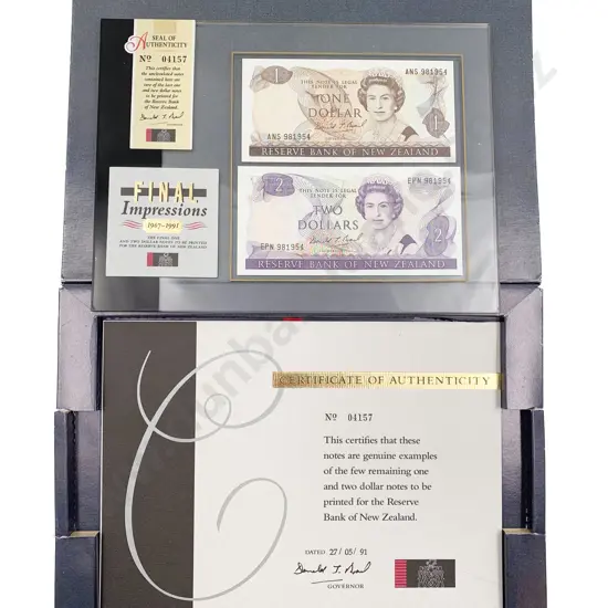 NZ 1967-1991 Final Impressions $1 and $2 Bank Notes