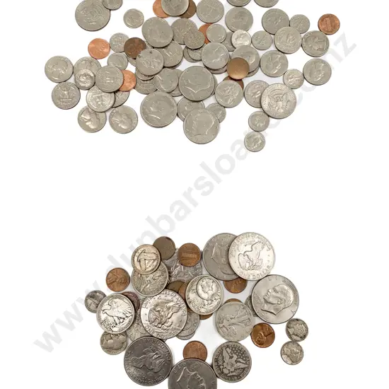 Quantity US Coinage Some Vintage With Eight 1972 & 1974 Dollar Coins