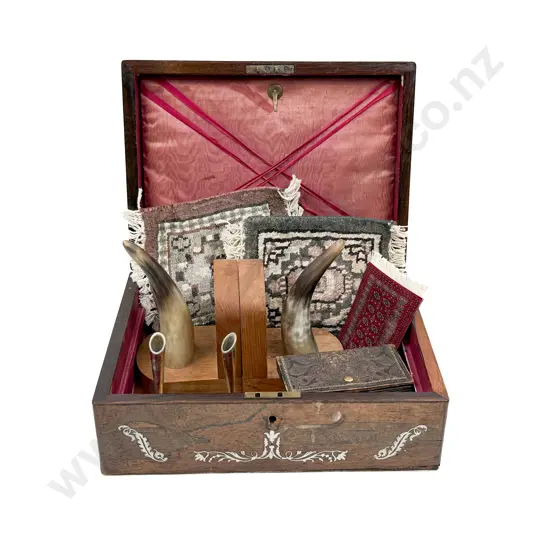 Box of Assorted Collectibles incl Horn Bookends